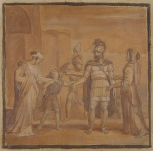 Virgilia und Volumnia flehen Coriolanus an von Robert Smirke
