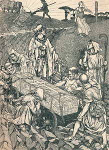 Die Legende von St. Cuthbert, Tuschzeichnung von Robert Spencer
