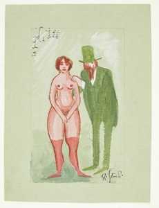 Rosa Dame und grüner Mann von Robert Storm Petersen