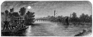 Putney Bridge und Kirche im Mondlicht, 1880