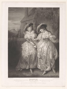 Frau Ford und Frau Page mit dem Liebesbrief von John Falstaff (Shakespeare, Lustige Weiber von Windsor, Drucke nach Gemälden aus Boydells Shakespeare Gallery) von Robert Thew