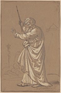 Aaron verwandelt seinen Stab in eine Schlange von Robert W. Weir