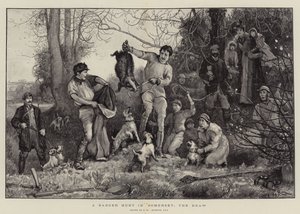Eine Dachsjagd in Somerset, der Zug