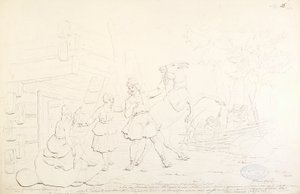 Lemminkäinen und das Hiiden-Hirvi; Originalzeichnung für die Serie "Kalewala, Finsk National-dikt, dargestellt in Zeichnungen von R.W. Ekman"