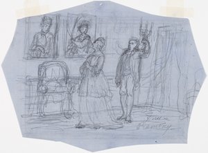 Frau Ramsay. Illustration zum Gedicht Matkamiehen näky aus Vänrikki Ståls Geschichten von Robert Wilhelm Ekman