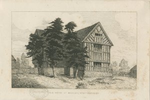 Madeley - Altes Haus: Radierung, nd [1804-1875] von Robert William Buss