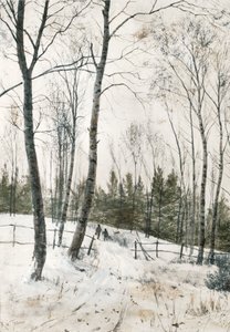 Zwei Figuren in einem Winterwald von Robert Winchester Fraser