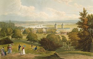 Ansicht von London vom Greenwich Park aus, veröffentlicht 1820 von Colnaghi und Co. von Robert the Elder and Younger Havell