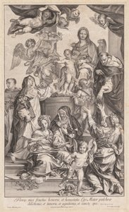 Jungfrau und Kind mit Heiligen, um 1720-1730 von Robert van Audenaerd