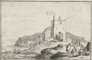 Kleine Festung an einem Fluss von Robert van den Hoecke