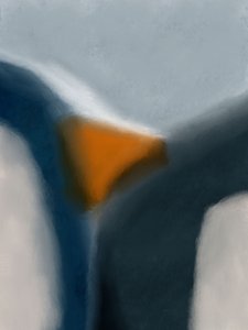 Abstrakte blaue und orange Formen