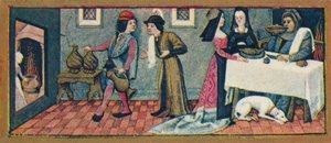 Januar - Abendessen zu Neujahr, 15. Jahrhundert, 1939