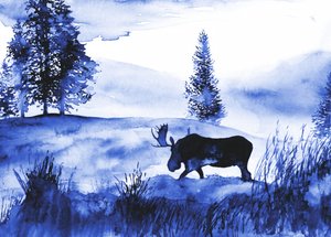Winterliche Elchlandschaft