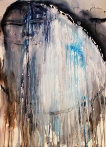 Abstrakter blau-grauer Fluss