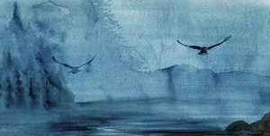 Vögel im blauen Nebel von RodMacIver