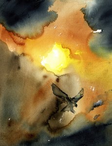 Adler im Sonnenuntergang von RodMacIver