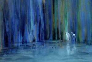 Serener Blauer Waldreiher von RodMacIver