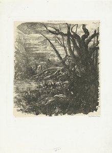 Berglandschaft mit See von Rodolphe Bresdin