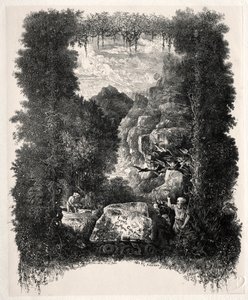 Erstes Frontispiz für Fabeln und Märchen von Thierry-Faletans, 1868