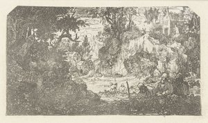 Landschaft mit ruhenden Reisenden