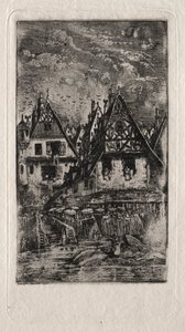 Marktplatz mit Sonnenschirmen von Rodolphe Bresdin