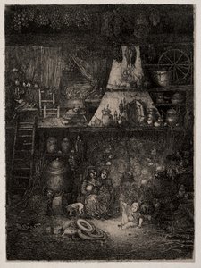 Bauerninterieur in der Haute-Garonne, 1858 von Rodolphe Bresdin