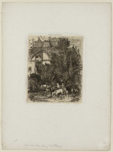 Das Haus mit der gebogenen Fassade, aus Revue Fantaisiste von Rodolphe Bresdin