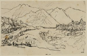 Dorf in den Bergen von Rodolphe Bresdin