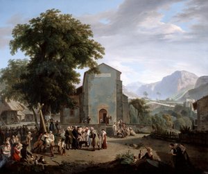 Die Wiederherstellung des Gottesdienstes nach der Revolution, 19. Jahrhundert von Rodolphe Topffer