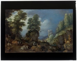 Felsige Landschaft mit Tieren