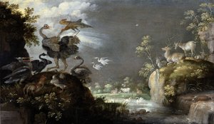 Landschaft mit Strauß, um 1625