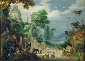 Landschaft mit Vögeln