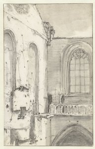 Ansicht des Querschiffs der Nieuwe Kerk, Amsterdam, nach dem Brand von 1645