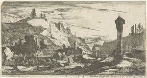 Berglandschaft mit Säule