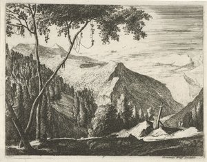 Berglandschaft mit Kreuz