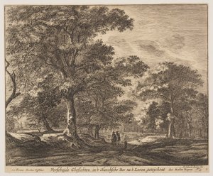 Platte 1, aus Sechs Ansichten im Wald von Den Haag von Roelant Roghman