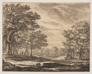 Tafel 5, aus Sechs Ansichten im Wald von Den Haag von Roelant Roghman