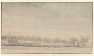 Das Dorf Nederhorst und das Schloss von Süden gesehen von Roelant Roghman