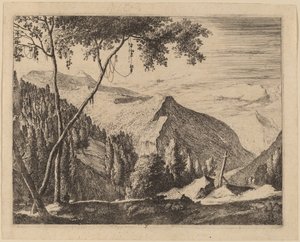 Felsige Landschaft mit Kreuz: pl.5 von Roelant Roghman and Melchior Küsel