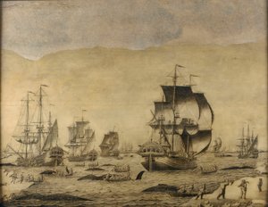 Niederländische Walfänger im Eis von Roelof van Salm