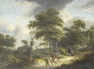 Landschaft mit Falkner von Roelof van Vries