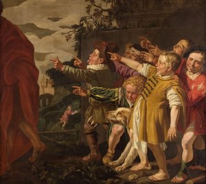 Elisa wird von den kleinen Kindern verspottet (II Könige 2:24-25) von Roeloff van Zijl (attributed to)
