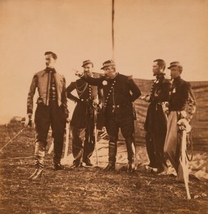 Französischer General Pierre Bosquet gibt Befehle an seinen Stab, Krimkrieg, Krim, Ukraine