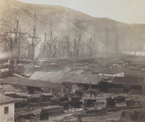 Eisenbahnschuppen und Werkstätten, Balaklava von Roger Fenton