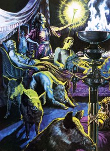 Circe verwandelt die Seeleute in Schweine von Roger Payne