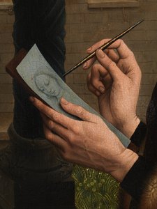 Detail von Lukas malt das Porträt der Jungfrau von Rogier van der (after) Weyden