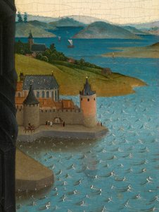 (Detail) Heiliger Lukas zeichnet das Porträt der Jungfrau von Rogier van der (after) Weyden