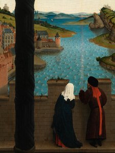 (Detail) von Lukas, der das Porträt der Jungfrau zeichnet von Rogier van der (after) Weyden