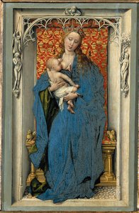 Heilige Maria stillt das Kind, linker Flügel eines Diptychons