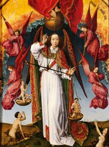 Das Jüngste Gericht, Altarbild von Rogier van der Weyden (1399-1464), Öl auf Leinwand, 215x560 cm, (Detail) von Rogier van der Weyden